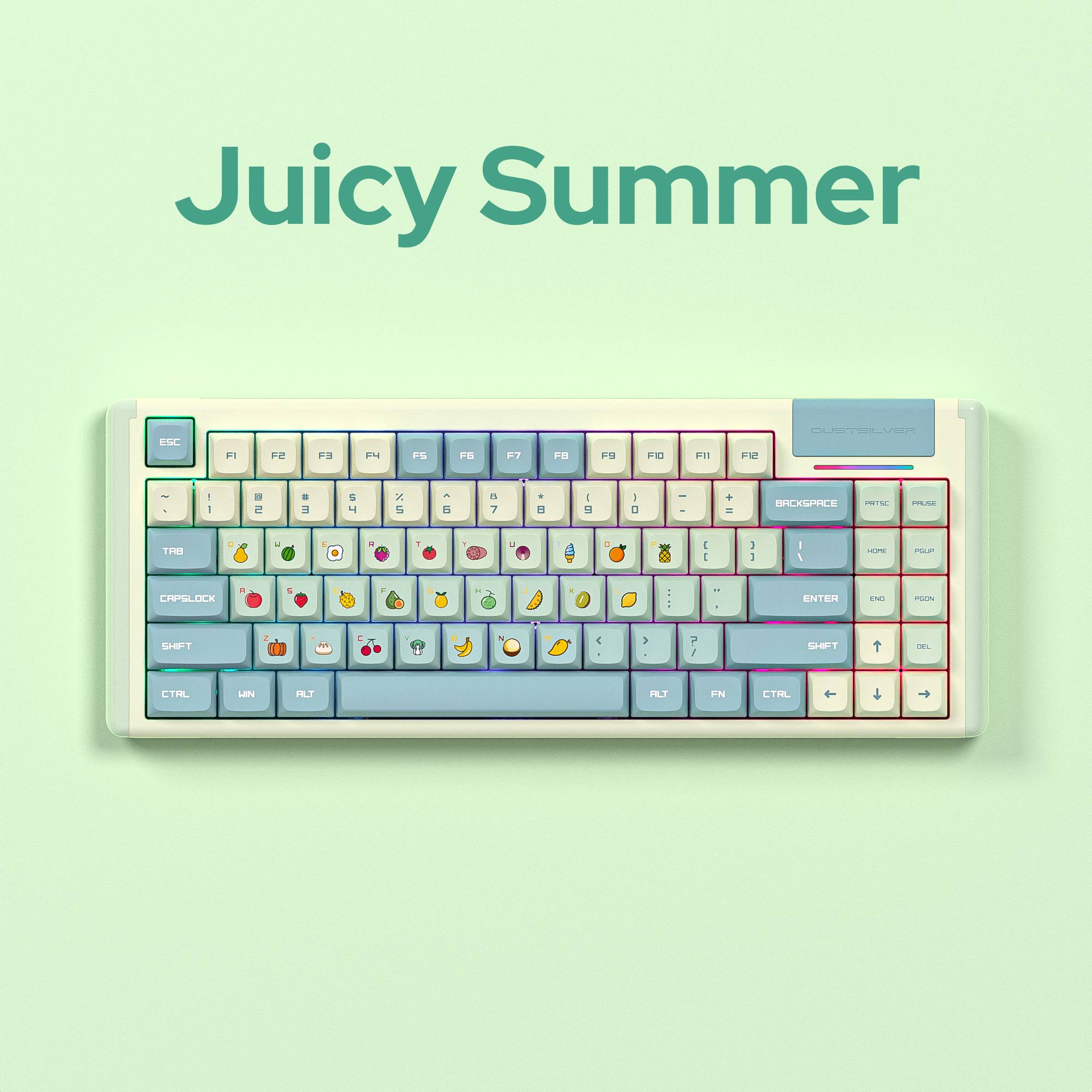 Dustsilver K84 Juicy Summer Wired Mechanical Keyboard 2023 Version New Gameplay