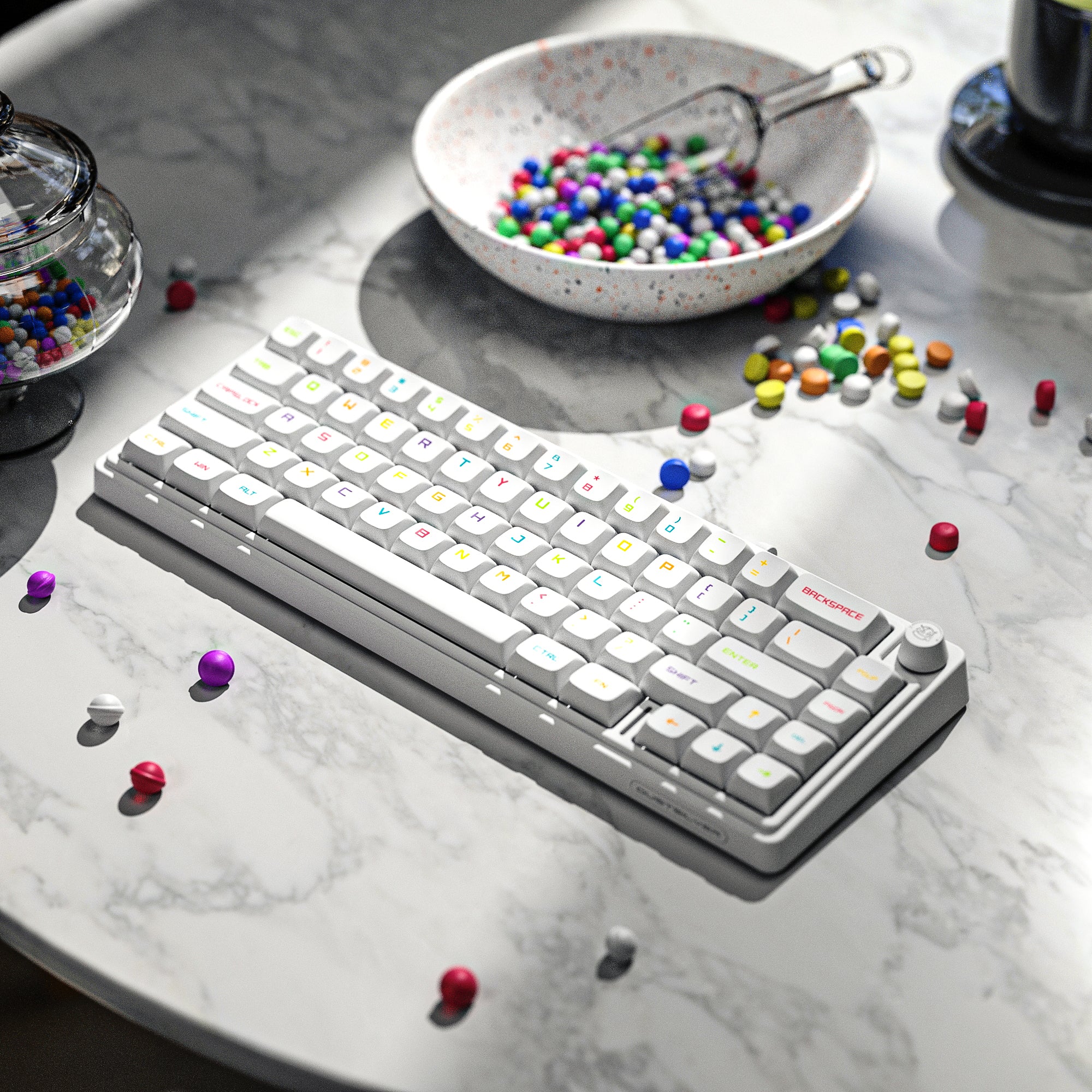 Dustsilver wireless keyboard hot swappable  RGB Backlit mechanical keyboard