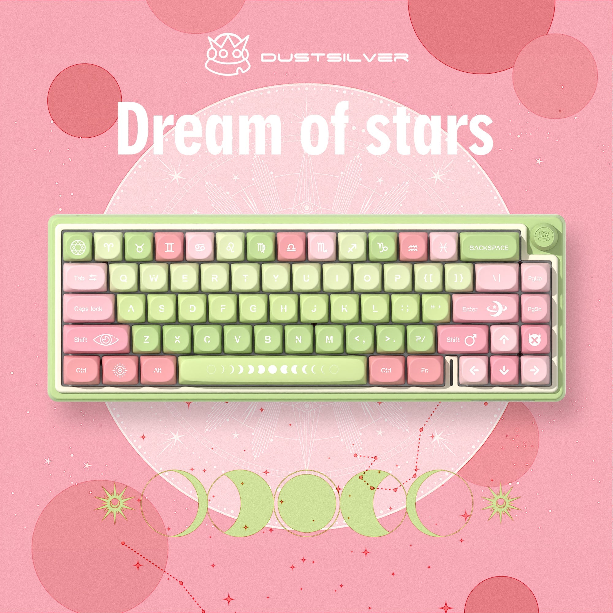 Dustsilver D66 Dream of Stars Wireless 65% Layout RGB Hot Swappable Mechanical Keyboard