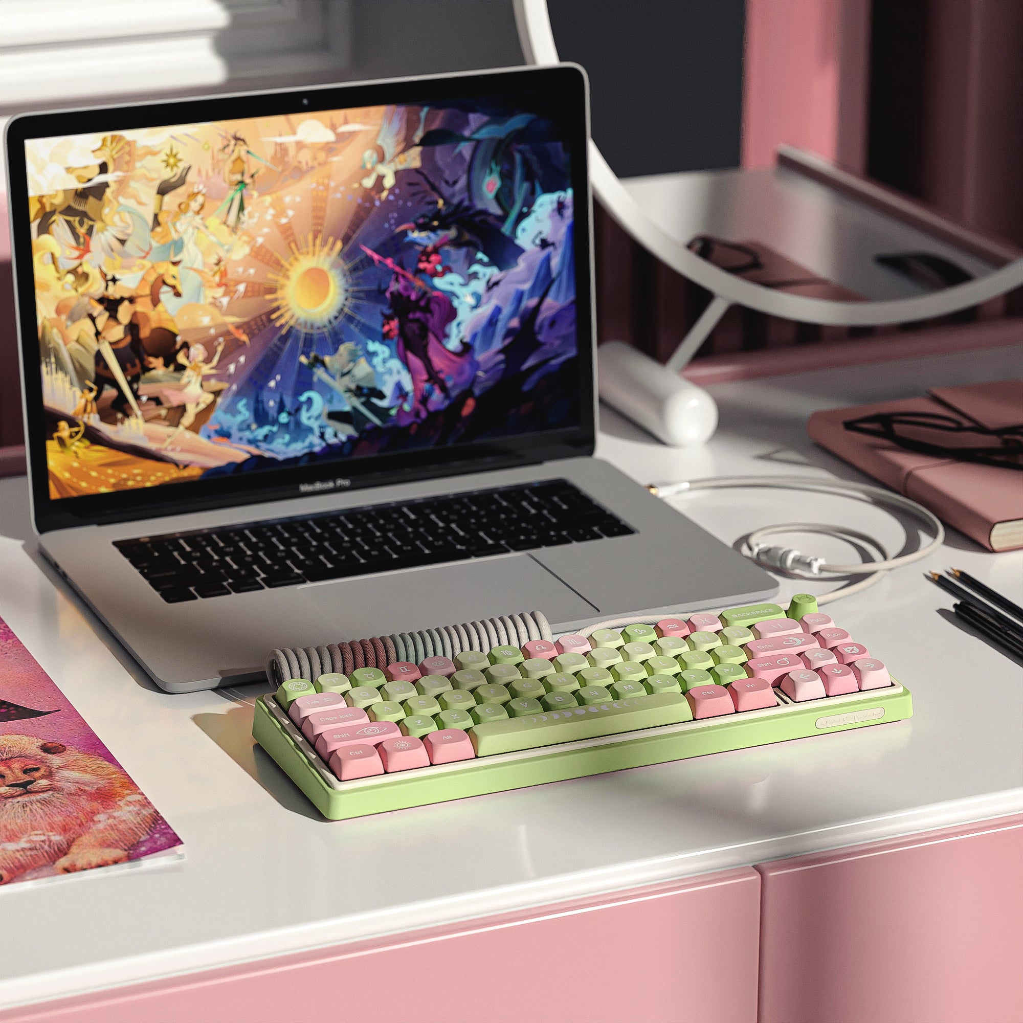 Dustsilver D66 Dream of Stars Wireless 65% Layout RGB Hot Swappable Mechanical Keyboard