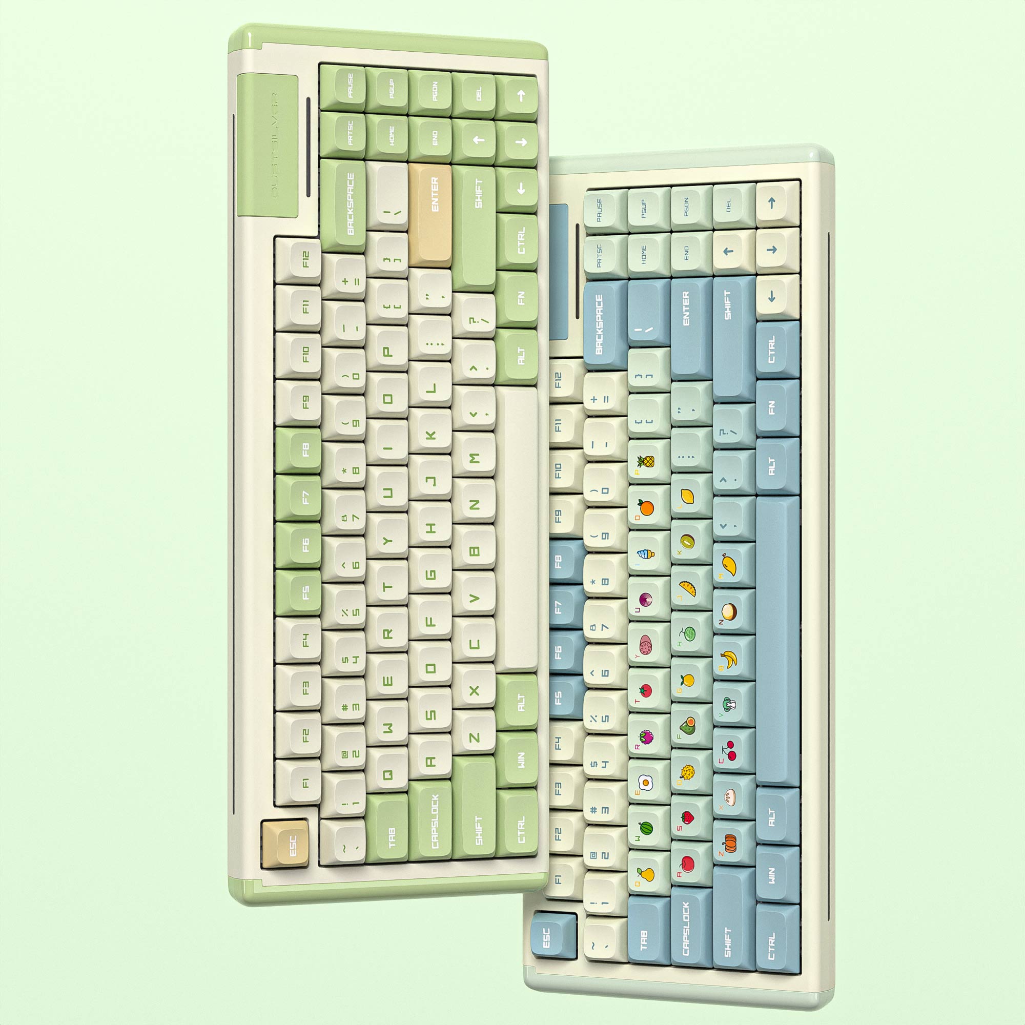 Dustsilver 2023 Version Green Summer Wired 75% layout Hot Swappable Mechanical Keyboard