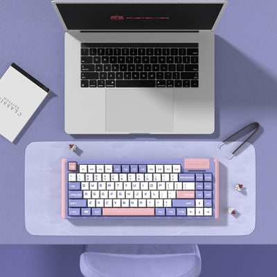 Purple Pink Lilac 75 Percent Cute Kawaii Wireless Backlit Mechanical Keyboard