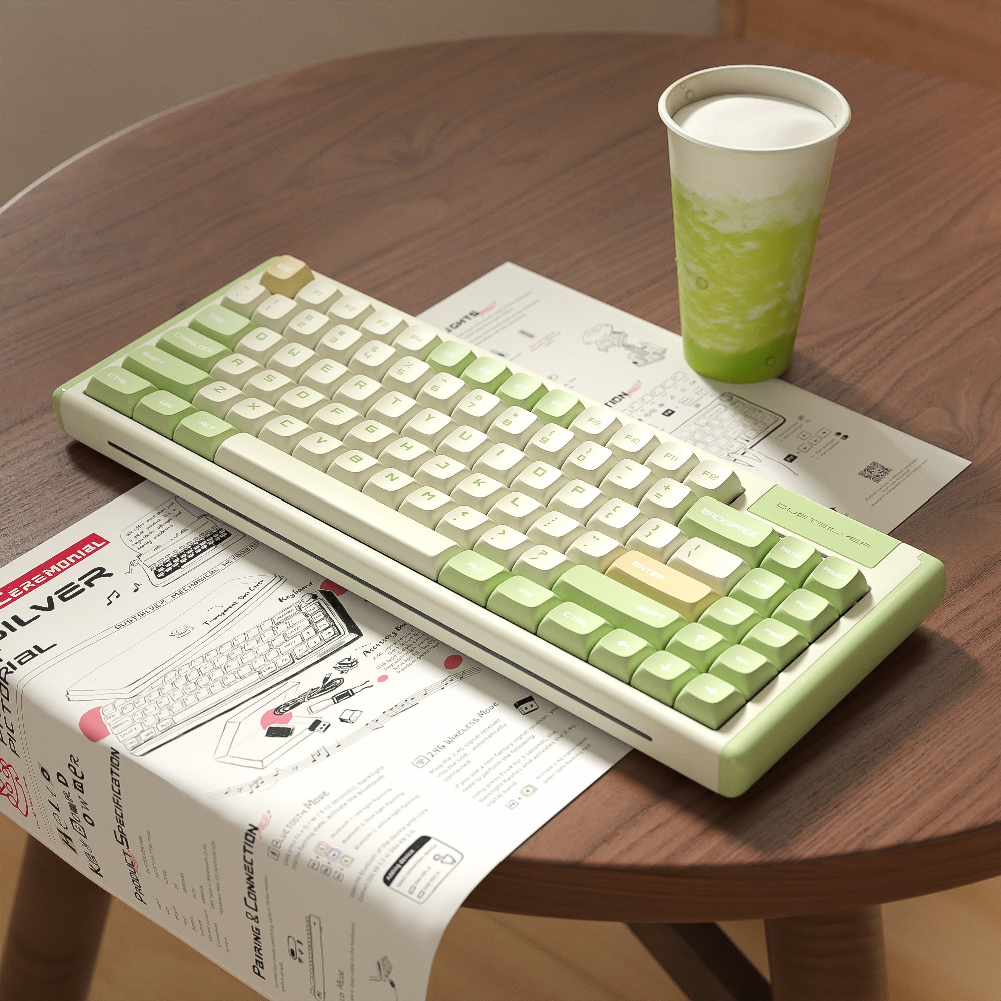 Dustsilver K84 Melon Shake Wired Hot Swappable Mechanical Keyboard Hot SALE