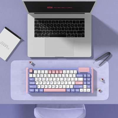 Purple Pink Lilac 75 Percent Cute Kawaii Mechanical Keyboard - dustsilver