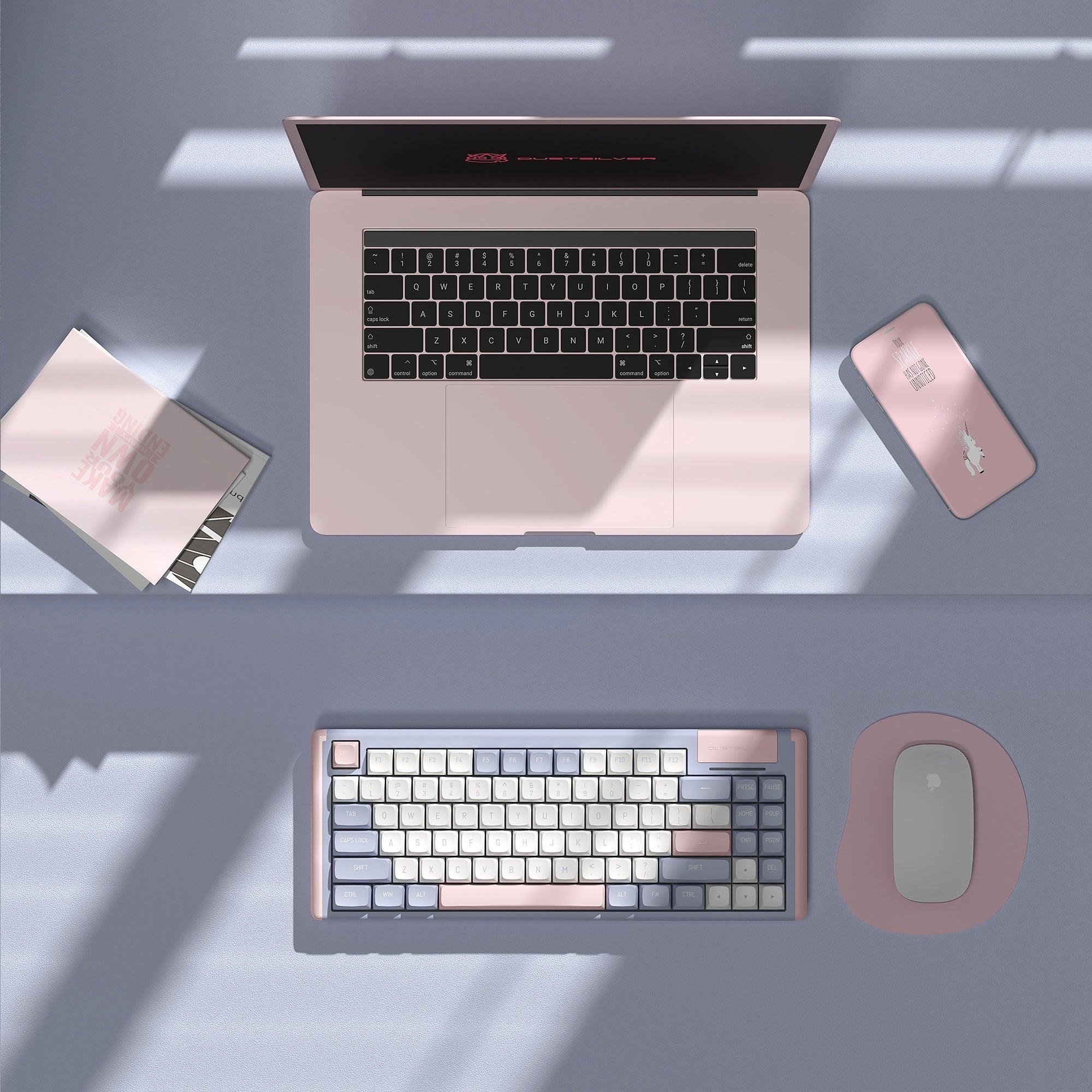 Dustsilver Lilac 75 Percent Wired Mechanical Keyboard - dustsilver