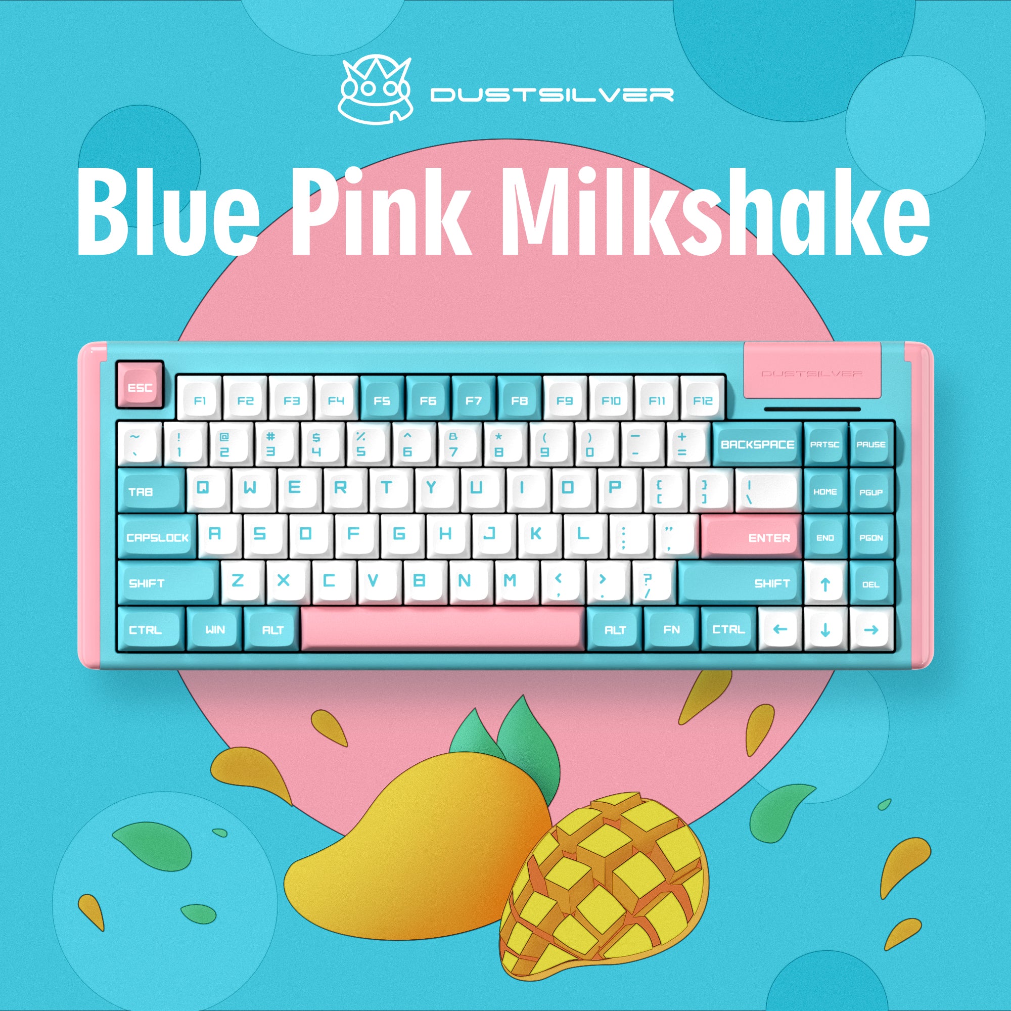 Dustsilver D84 Blue Pink Milkshake 75% Wireless HOT SWAPPING Mechanical Keyboard