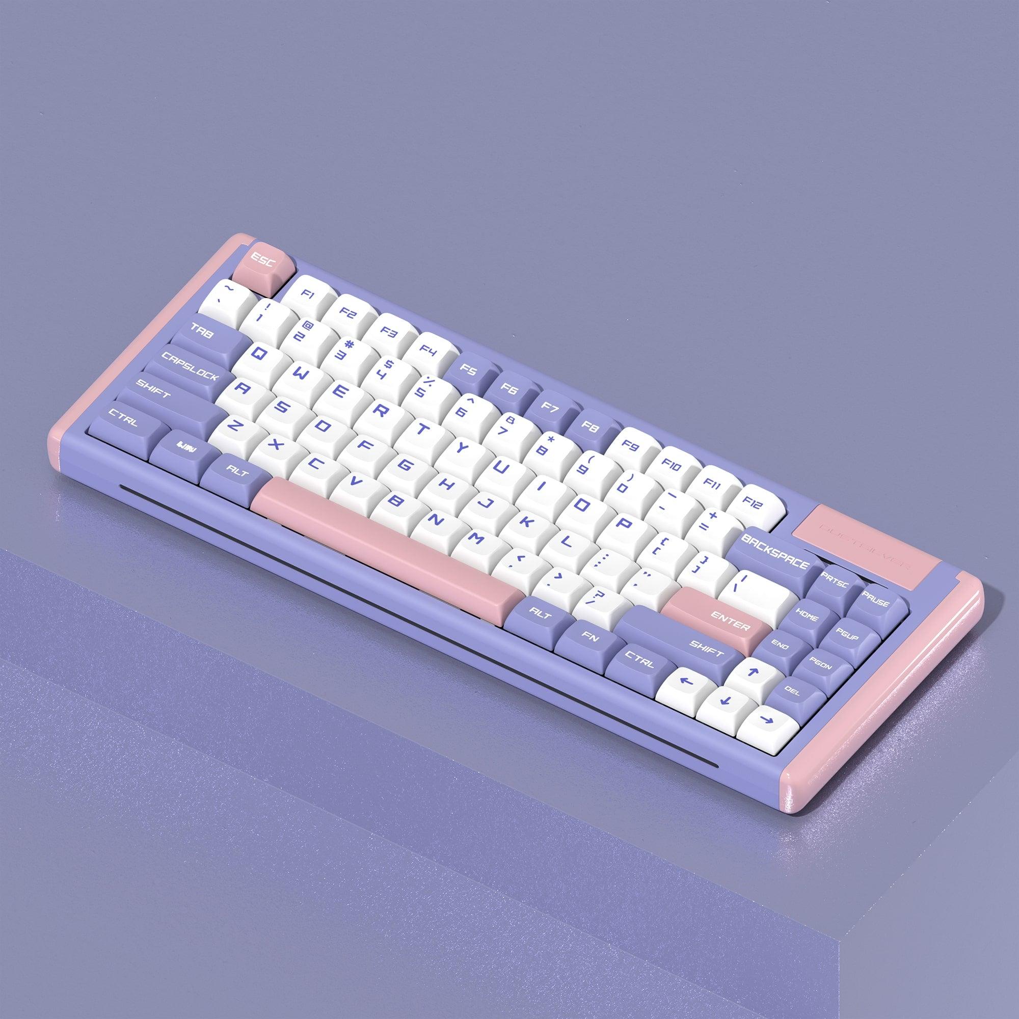 Dustsilver D84 Purple Pink Lilac 75% Layout Cute Kawaii Wireless Mechanical Keyboard - dustsilver