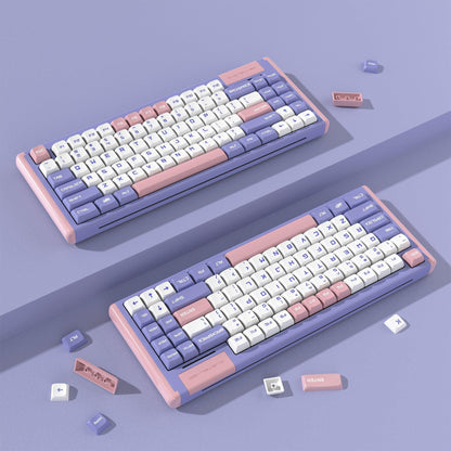 Purple Pink Lilac 75 Percent Cute Kawaii Mechanical Keyboard - dustsilver