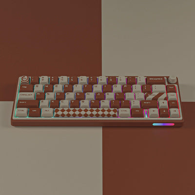 Dustsilver D66 Coffee Cream Wireless 65% Layout Hot Swapping RGB Mechanical Keyboard