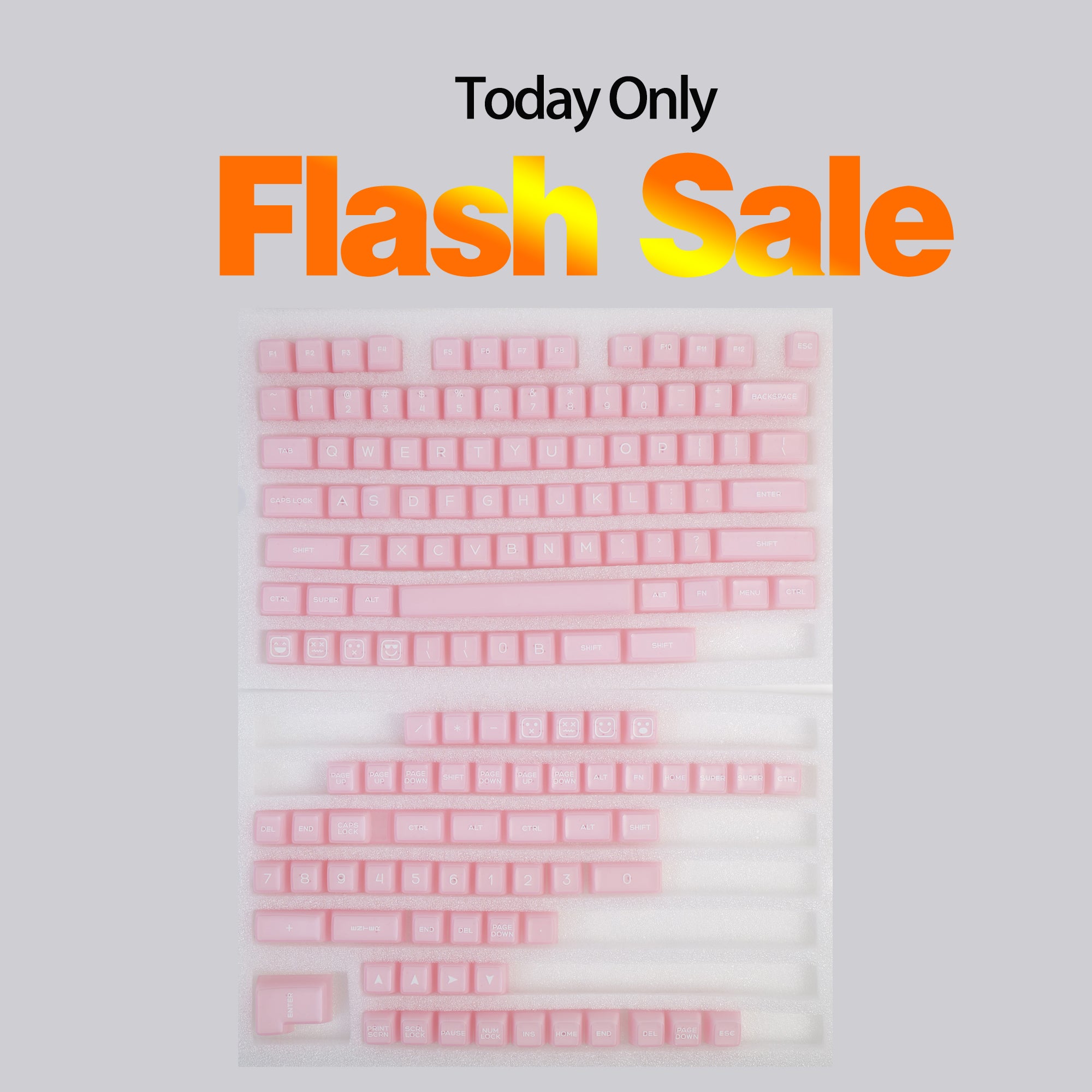 Dustsilver 142 keys pink transparent keycap suitable all keyboard