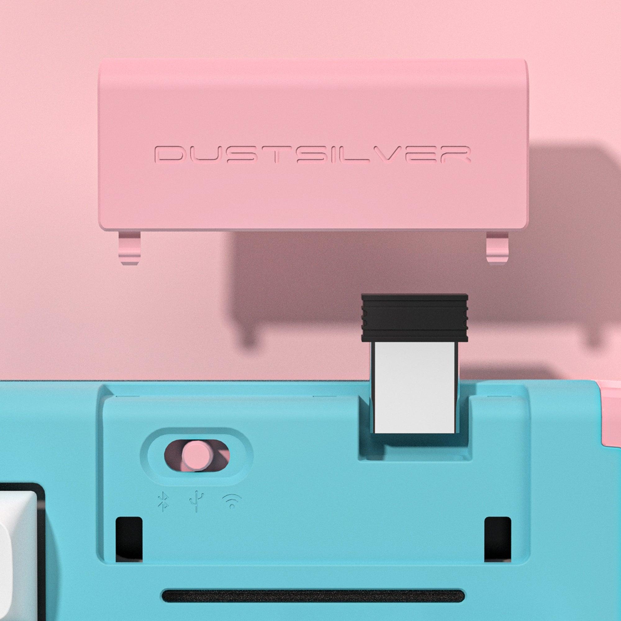 Dustsilver Blue Pink Milkshake 75 Percent Kawaii Wireless HOT SWAPPING Mechanical Keyboard - dustsilver
