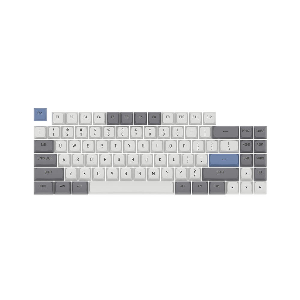 Gray White Blue Keycap Set