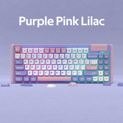 Purple Pink Lilac 75 Percent Cute Kawaii Mechanical Keyboard - dustsilver