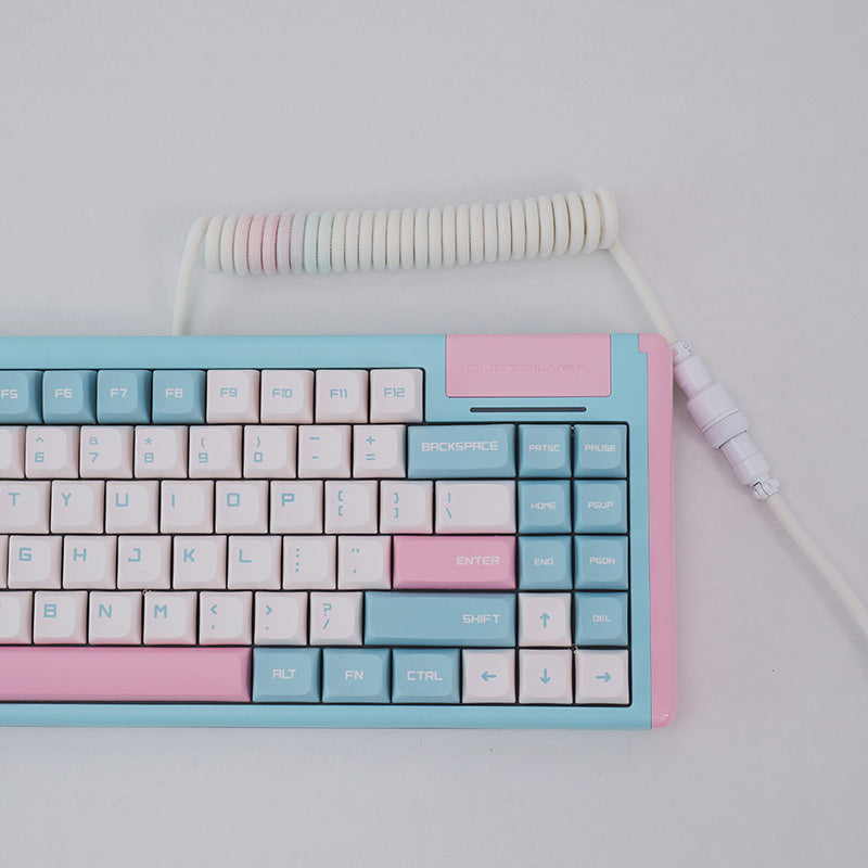 Coiled Keyboard Cable for Gaming Custom Keyboard,Cream Rose milkshake