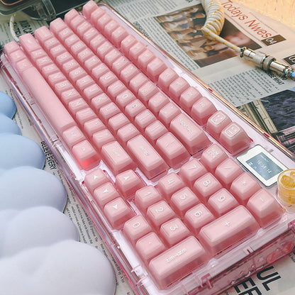 Dustsilver 142 keys pink transparent keycap suitable all keyboard