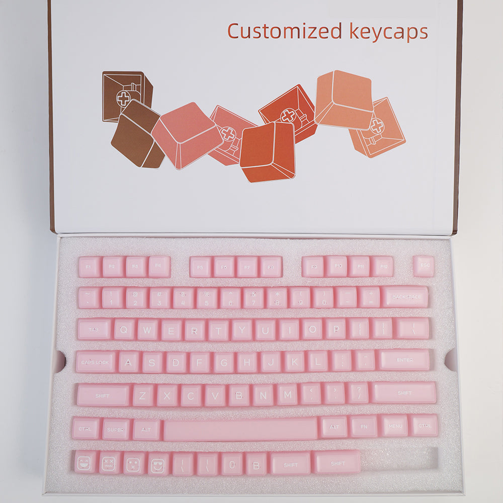 Dustsilver 142 keys pink transparent keycap suitable all keyboard