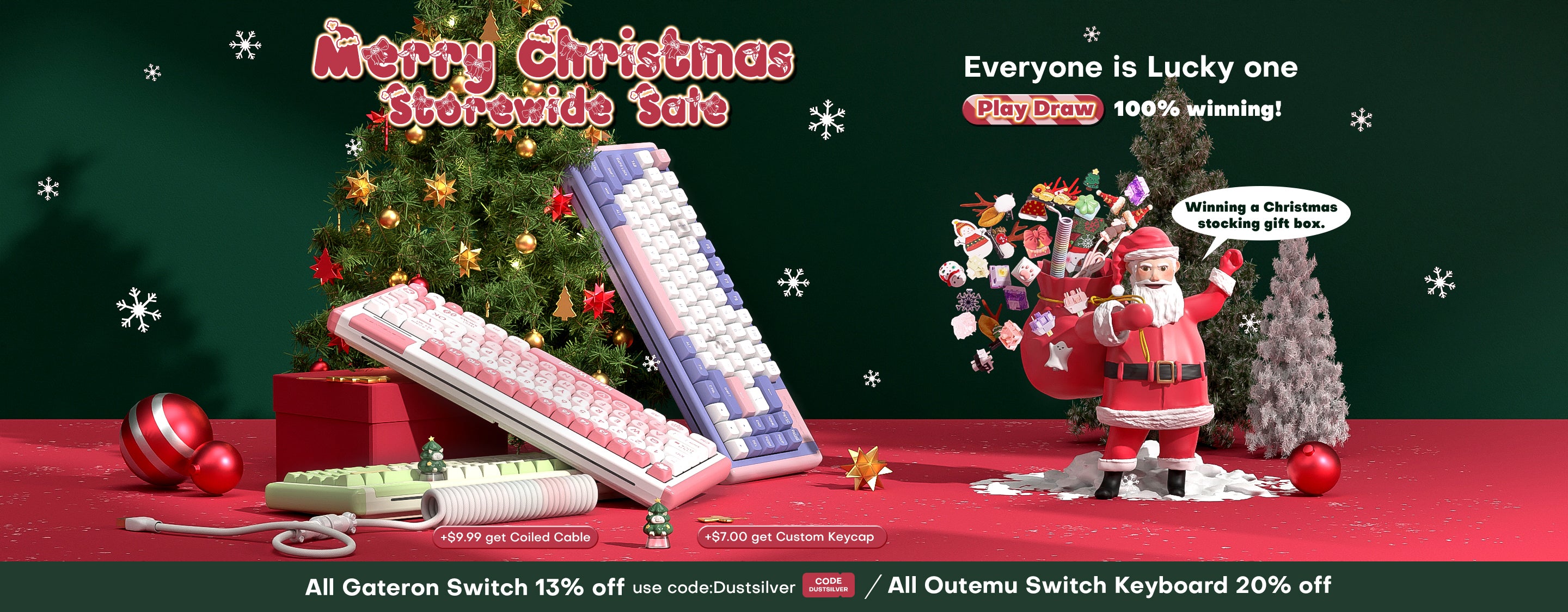 Merry Christmas Dustsilver Keyboard