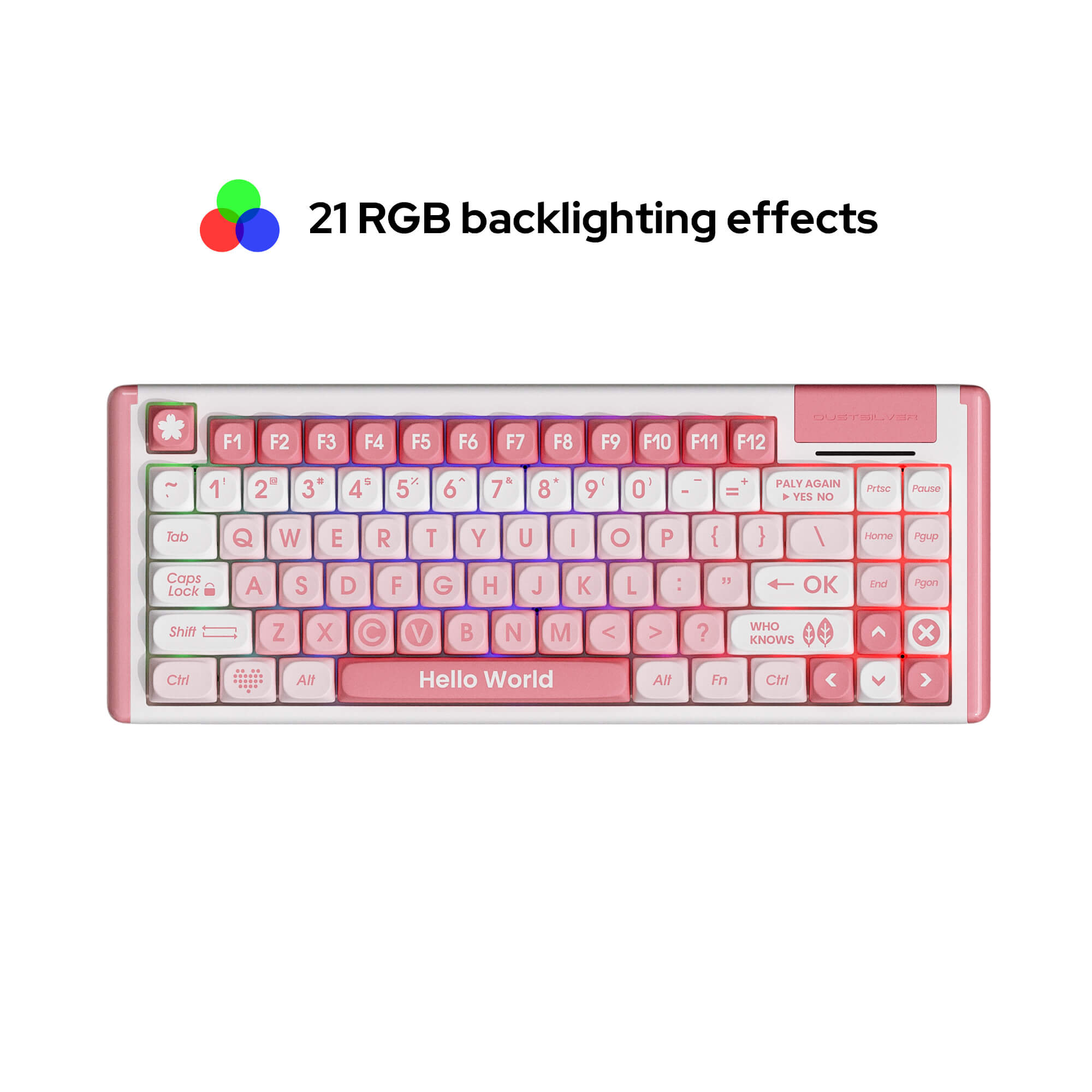 Dustsilver K84 New Arrival Peach Blossoms Wired 75% layout Welded Switch Mechanical Keyboard The king of cost performance