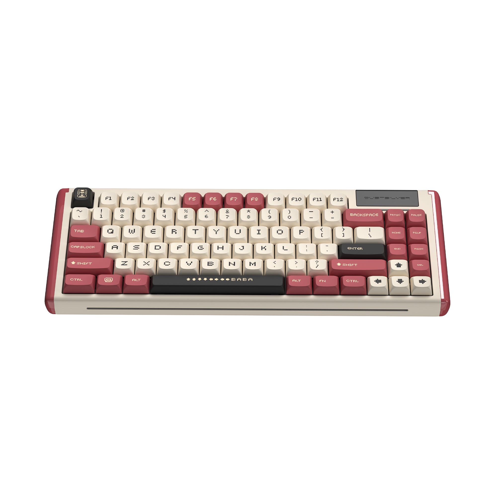 Teclado mecánico inalámbrico RGB de intercambio en caliente retro clásico rojo y blanco