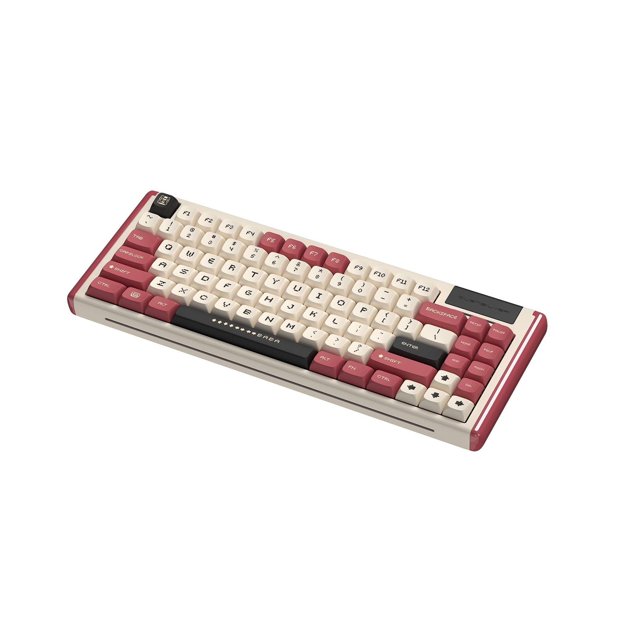 Teclado mecánico inalámbrico RGB de intercambio en caliente retro clásico rojo y blanco