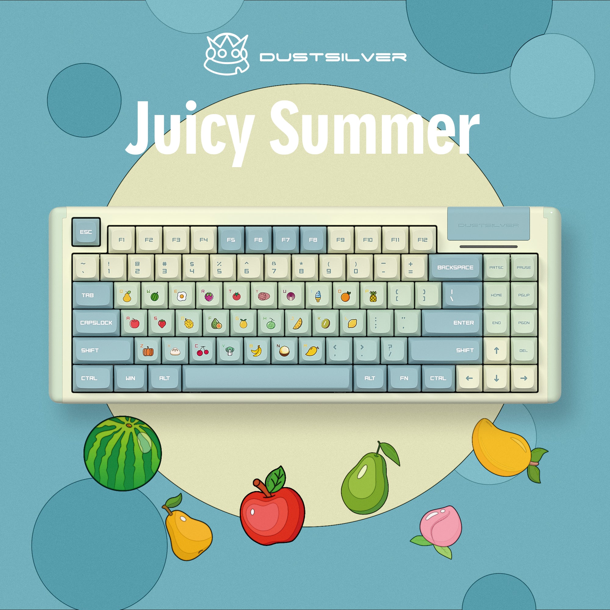 Dustsilver K84 Juicy Summer Wired Mechanical Keyboard Only USA【Fulfillment by Amazon】