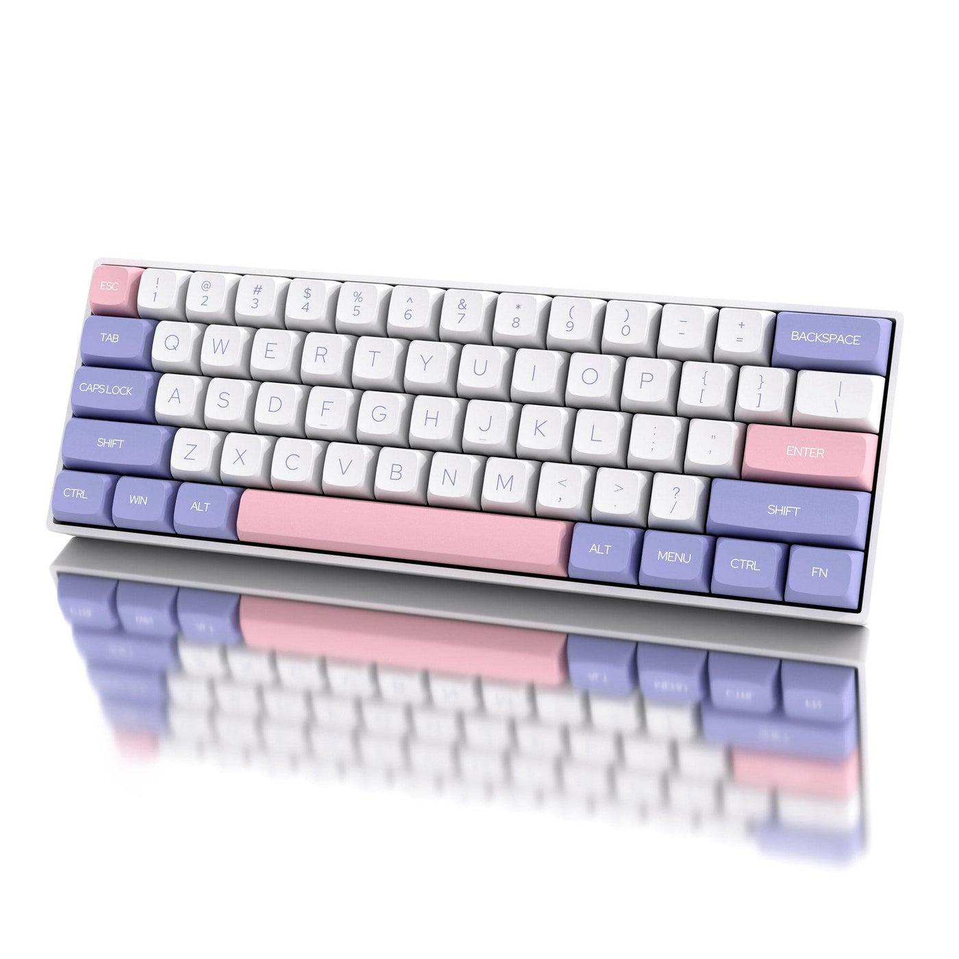 Dustsilver K61 Purple Pink Lilac 60 Percent Wireless Mechanical Keyboard - dustsilver