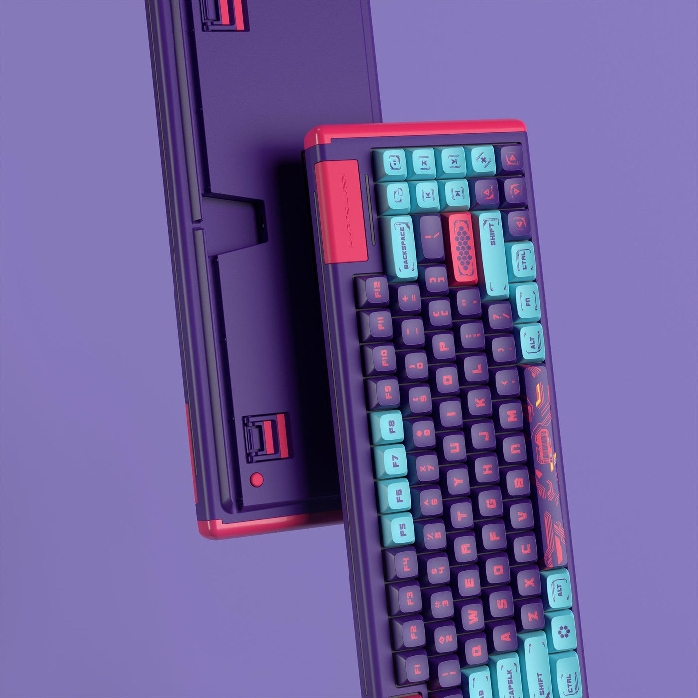 Cyberpunk PRO Tkl Cool Colored Hotswap Backlit Wired Mechanical Keyboard - dustsilver