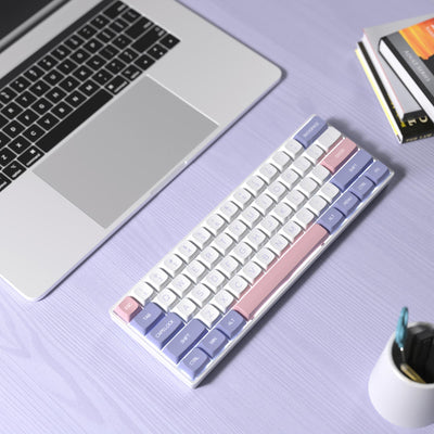 Dustsilver K61 Purple Pink Lilac 60 Percent Wireless Mechanical Keyboard - dustsilver