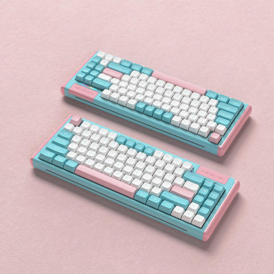 Blue Pink Milkshake 75 Percent Wired Mechanical Keyboard - dustsilver