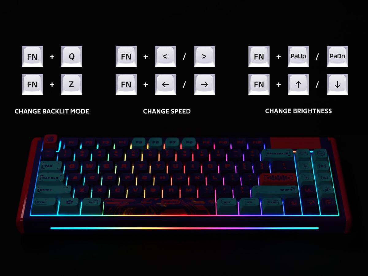Cyberpunk PRO Tkl Cool Colored Hotswap Backlit Wired Mechanical Keyboard - dustsilver