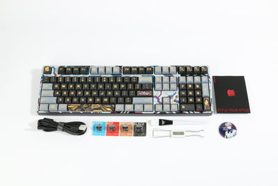 dustsilver™ CYBERPUNK Cool Hot Swappable Wireless Mechanical Gaming PC Keyboard - dustsilver