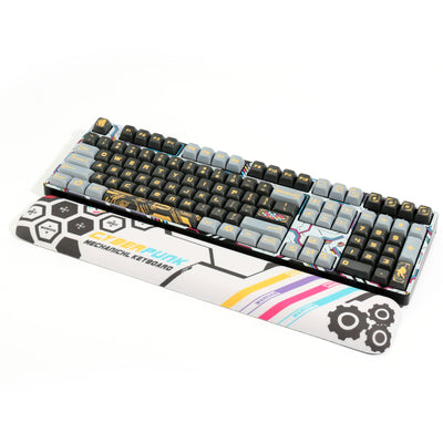 dustsilver™ Keyboard Wrist Rest Grey Cyberpunk Style Pattern - dustsilver